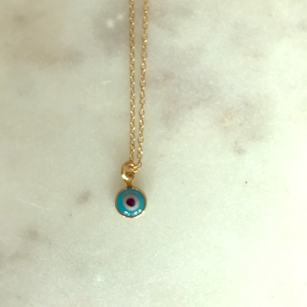 Gold Evil eye charm necklace